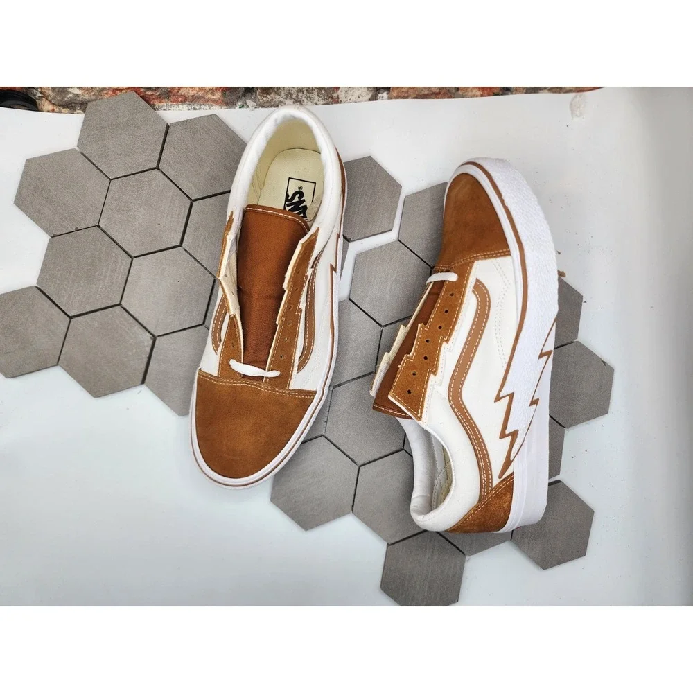 Vans Men Sz‎ 9 Old Skool Bolt Suede Sneaker Cathay Spice Brown Wheat Rare